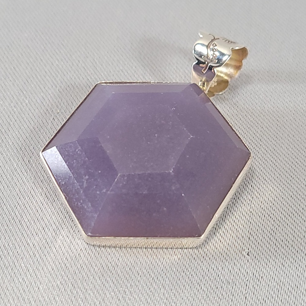 Jay King DRT Pendant Sterling Silver Purple Hexagon Amethyst Colored 925